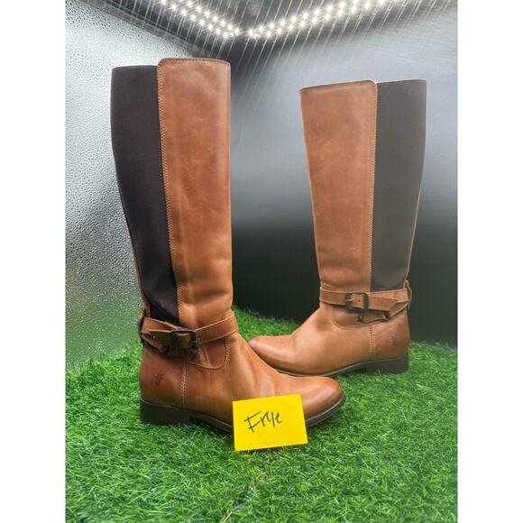 Frye Cognac -Leather- Riding Boots- Size 5.5 W - Picture 9 of 9